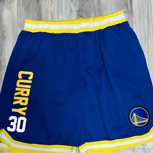 NBA Golden State- Curry # 30 Blue and Yellow Athletic Shorts